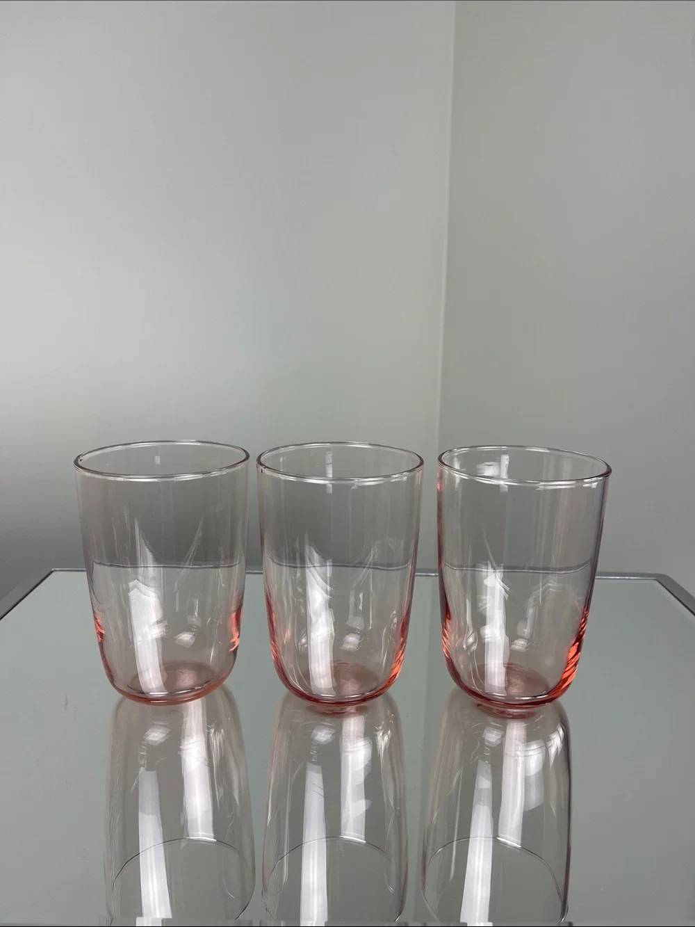 IKEA Pink Glass Carafe & 3 Drinking Glasses – Made in France